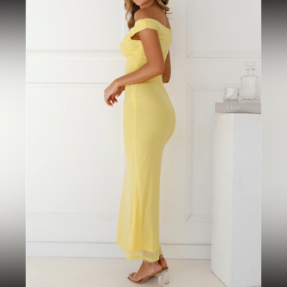 Hello Molly Perfect Vibe Off Shoulder Mesh Maxi Dress - Picture 2 of 5